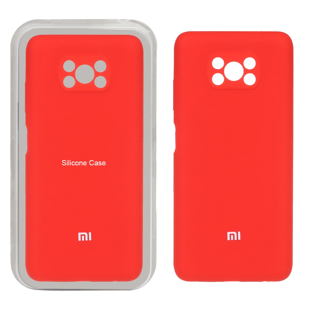 قاب سیلیکونی پاک کنی محافظ لنزدار اورجینال Xiaomi Poco X3 / Poco X3 Pro / Poco X3 NFC - قرمز (پک اصلی)